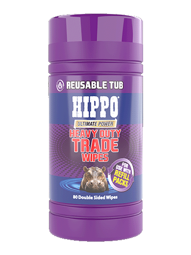 Reusable dispenser tub of Hippo Heavy Duty Trade Wipes