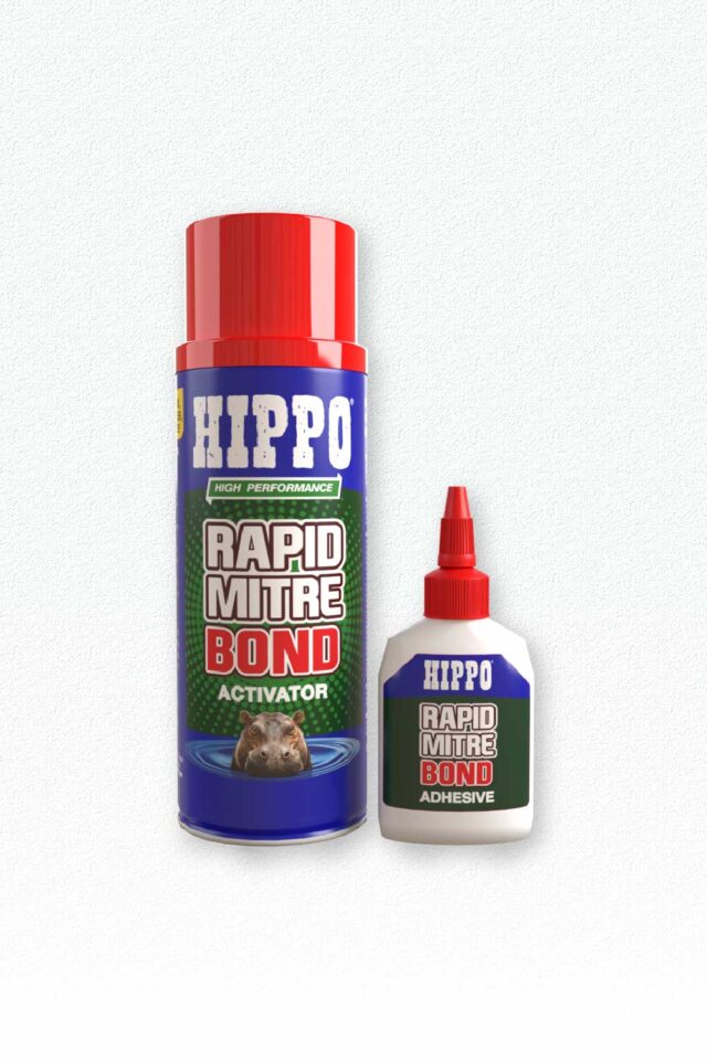 Kit of Hippo Rapid Mitre Bond adhesive and activator