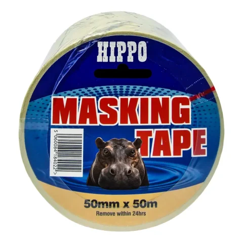Roll of Hippo general purpose masking tape 50mm x 50m