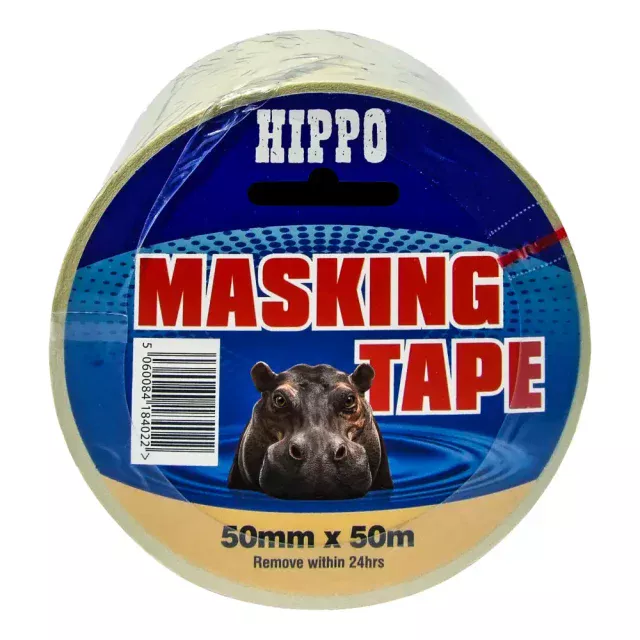 Roll of Hippo general purpose masking tape 50mm x 50m