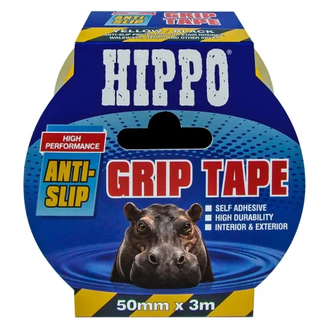 Roll of Hippo anti slip grip tape 50mm x 3m in yellow and black
