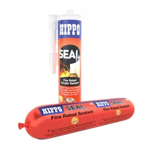 Cartridge and foil packs of Hippo fire rated acrylic sealant