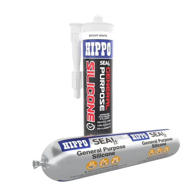 Cartridge and foil packs of Hippo general purpose silicone sealant