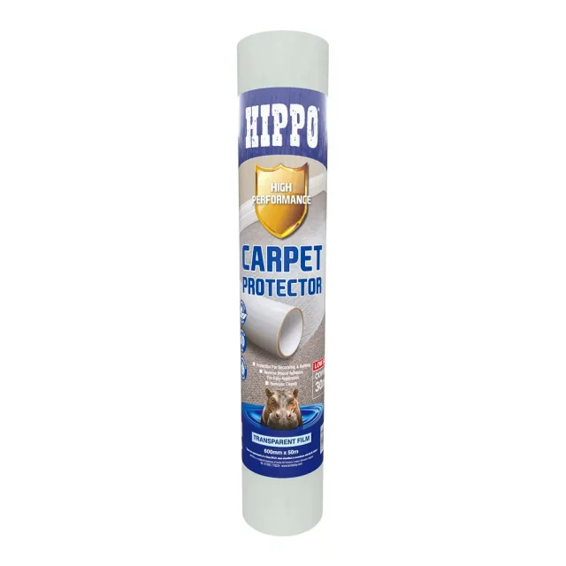 Roll of Hippo carpet protector 600mm x 50m transparent film