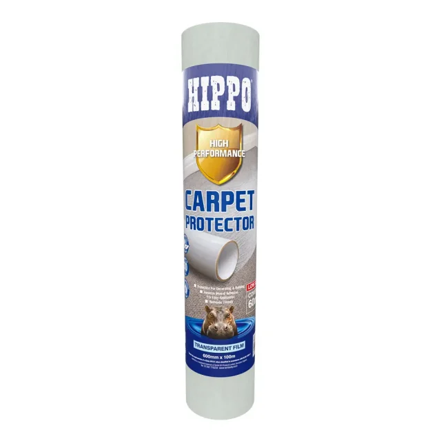 Roll of Hippo carpet protector 600mm x 100m transparent film