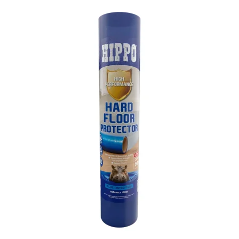 Roll of Hippo hard floor protector 600mm x 100m blue film