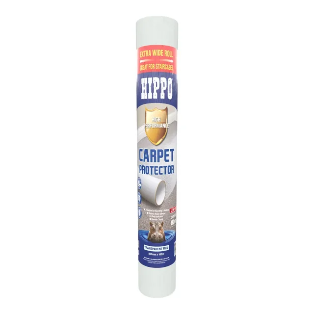 Roll of Hippo carpet protector 800mm x 100m transparent film