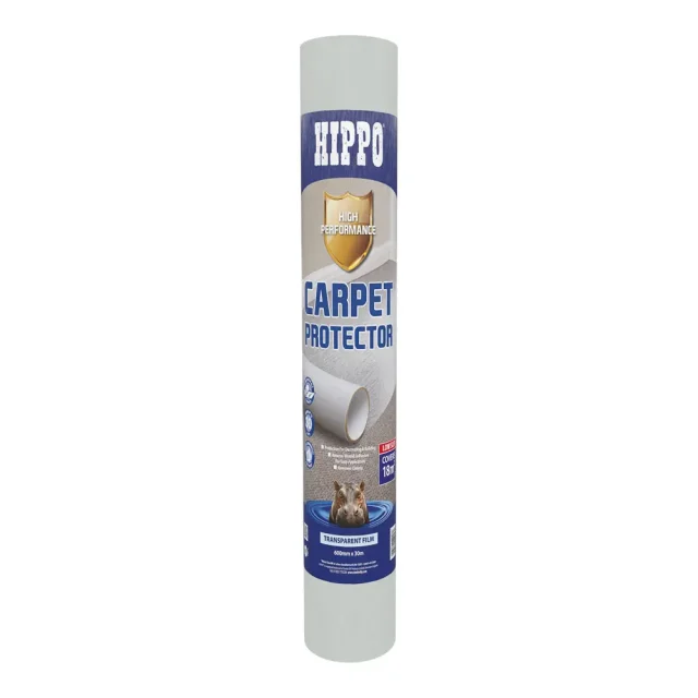 Roll of Hippo carpet protector 600mm x 30m transparent film