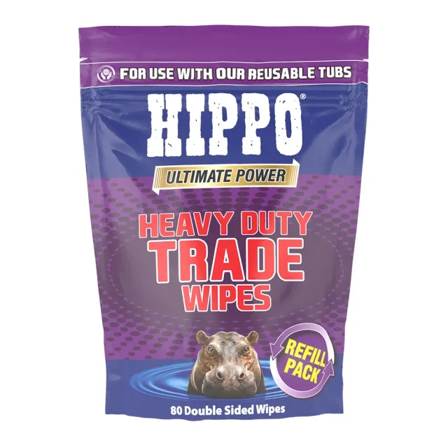 Refill pack of 80 Hippo heavy duty trade wipes