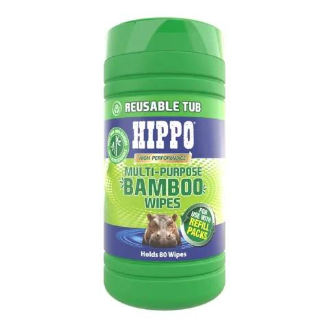 Reusable tub of 80 Hippo multi purpose bamboo wipes