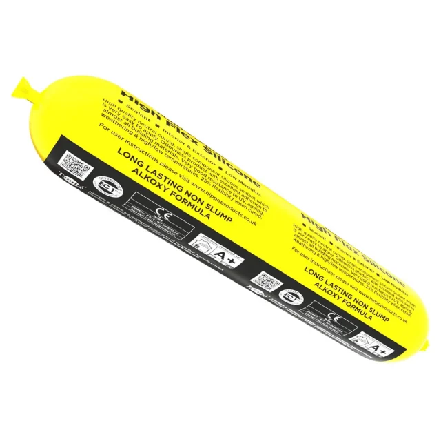 Foil sausage of Hippo multi purpose high flex silicone sealant bottom view