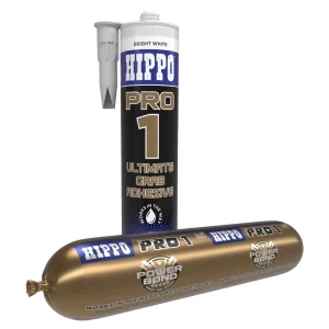 Cartridge and foil packs of Hippo PRO1 ultimate grab adhesive